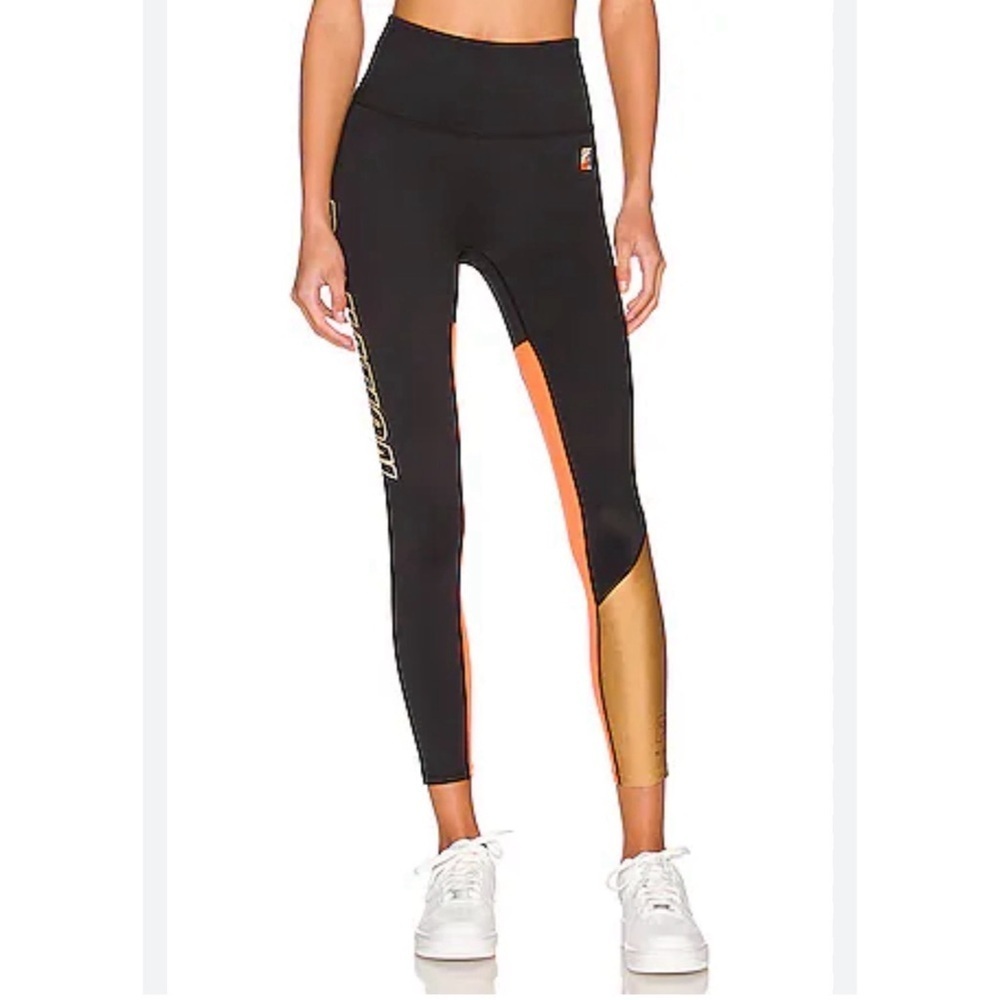 NWOT P.E.Nation comeback Leggings black gold orange small